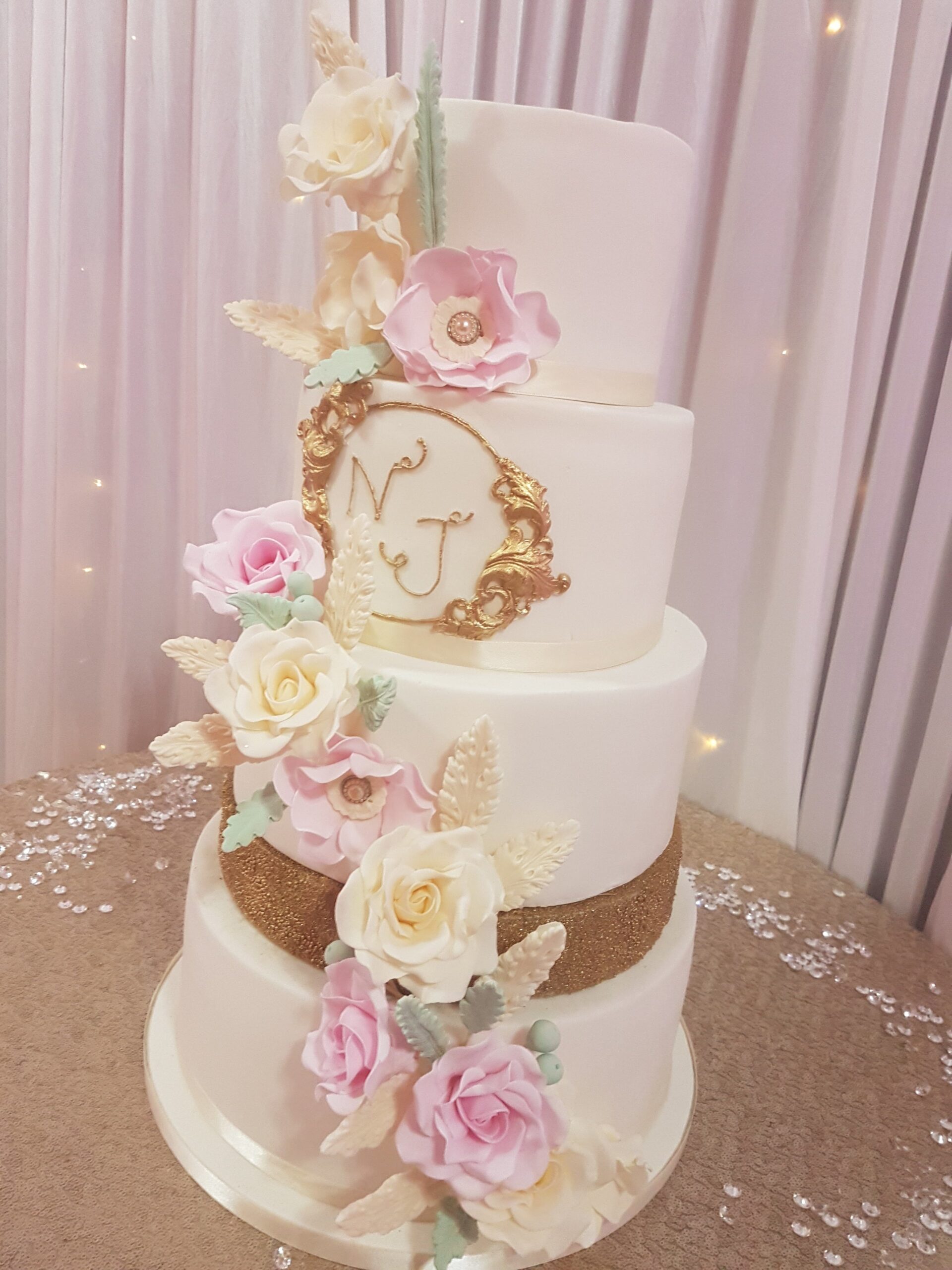 Pastels & Gold £380 Bespoke Cakes and Treats